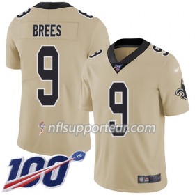 Maillot Homme New Orleans Saints Drew Brees 9 Nike Gold 100th